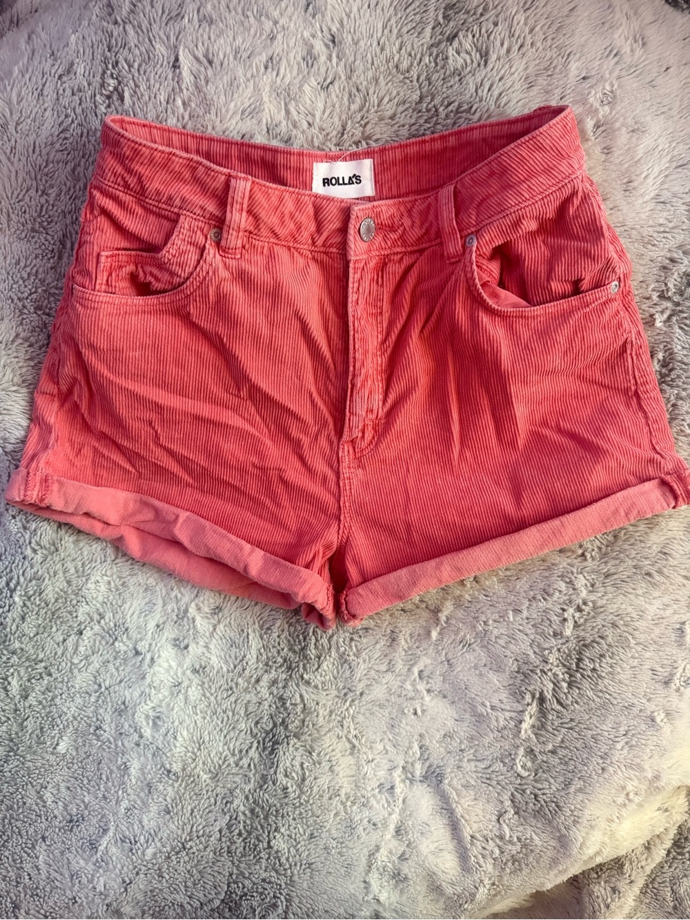 ROLLA’S DUSTERS CORDUROY HIGH RISE SLIM SHORTS 28